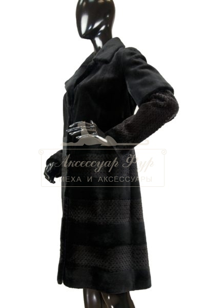 black mink sheared and perforated